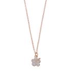Disney's Lilo & Stitch Rose Gold Tone Crystal Ohana Flower Pendant, Women's, White