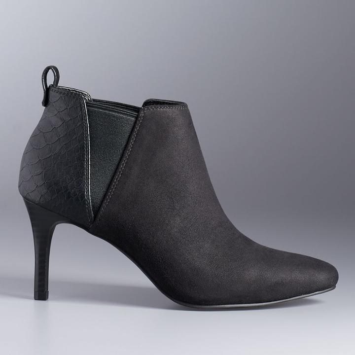 Simply Vera Vera Wang Low Heel Chelsea Boots, Women's, Size: 10, Grey