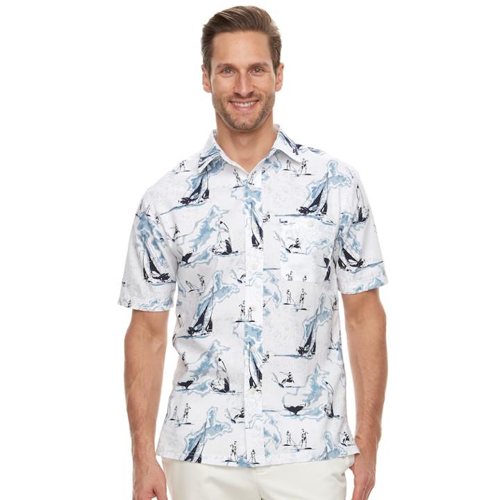 Men's Croft & Barrow&reg; Classic-fit Crosshatch Button-down Shirt, Size: Xxl, Natural