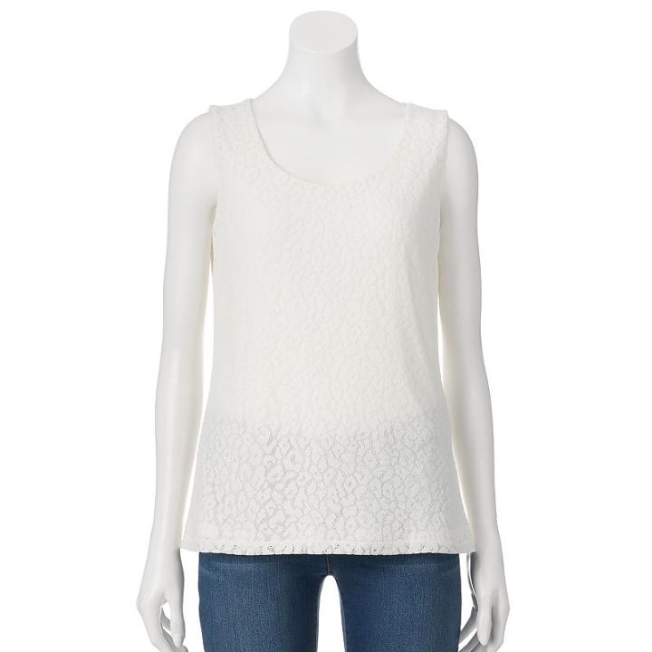 Dana Buchman Essential Lace Tank - Women's, Size: Xs, White