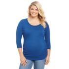 Plus Size Maternity Oh Baby By Motherhood&trade; Ruched Raglan Tee, Women's, Size: 3xl, Blue (navy)