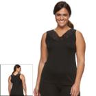 Plus Size Cuddl Duds Softech Lace V-neck Tank, Women's, Size: 1xl, Black