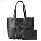 Mellow World Brooklyn Reversible Perforated Tote With Pouch, Women's, Black