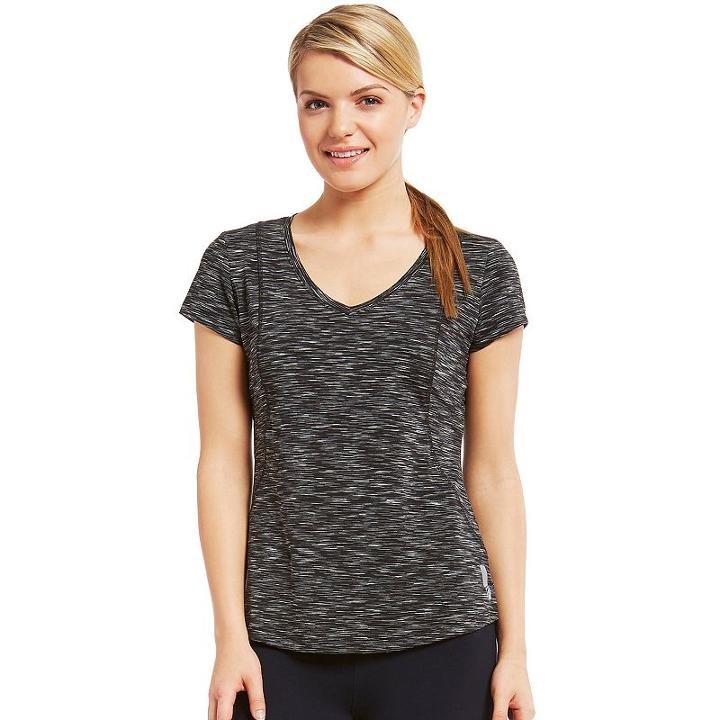 Women's Marika Crunch Space-dyed Tee, Size: Small, Black