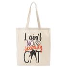 Tri-coastal Design I Ain't No Scaredy Cat Canvas Tote, Women's, Lt Beige