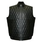 Big & Tall Franchise Club Diamond Quilted Lambskin Leather Vest, Men's, Size: 6xl, Black
