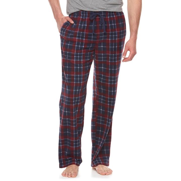 Big & Tall Croft & Barrow&reg; Patterned Microfleece Lounge Pants, Men's, Size: 4xb, Dark Red