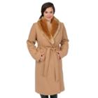 Women's Excelled Faux-wool Swing Coat, Size: Small, Lt Brown