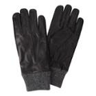 Men's Haggar Leather & Knit Gloves, Size: Medium, Black