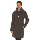 Women's Towne By London Fog Hooded Rain Jacket, Size: Medium, Brown Oth