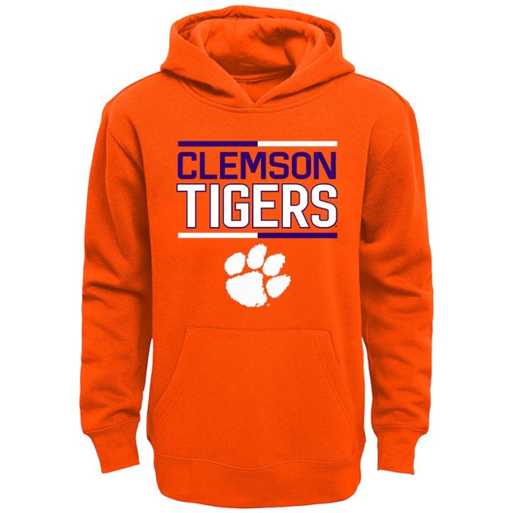 Boys 8-20 Clemson Tigers Fleece Hoodie, Size: L 14-16, Orange