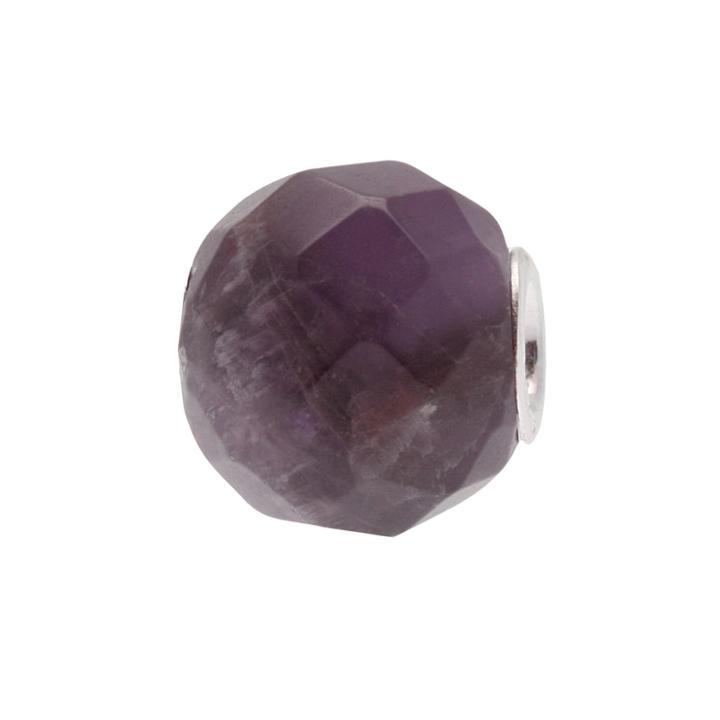 Individuality Beads Sterling Silver Multifaceted Glass Bead, Women's, Purple