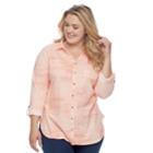 Plus Size Sonoma Goods For Life&trade; Tunic Shirt, Women's, Size: 3xl, Lt Orange