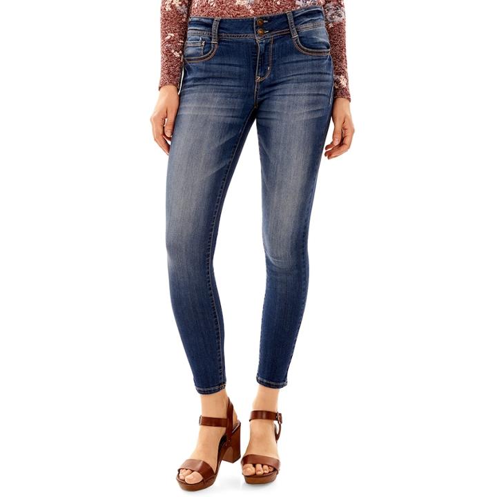 Juniors' Wallflower Faded Ultra Skinny Jeans, Teens, Size: 5, Orange