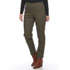 Petite Croft & Barrow&reg; Straight-leg Twill Pants, Women's, Size: 16p-short, Green