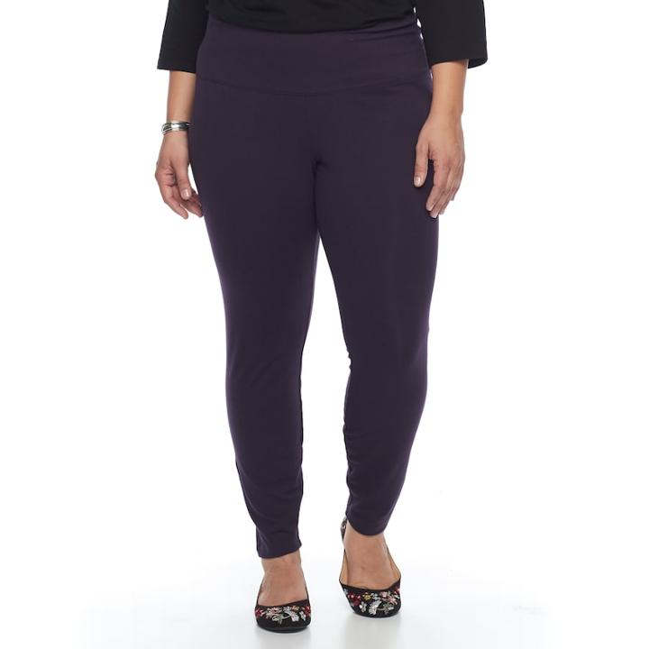 Plus Size Croft & Barrow&reg; Tummy Control Leggings, Women's, Size: 2xl, Drk Purple