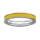 Stacks And Stones Sterling Silver Yellow Enamel Stack Ring, Women's, Size: 7