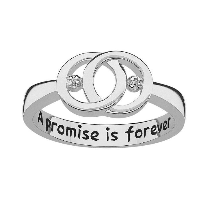 Sweet Sentiments Sterling Silver Diamond Accent Openwork Ring, Women's, Size: 9, Grey