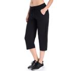 Women's Danskin Drawstring High-waist Capris, Size: Medium, Black