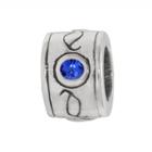 Individuality Beads Sterling Silver Crystal Scroll Round Bead, Women's, Blue