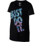 Women's Nike Just Do It Crewneck Tee, Size: Medium, Grey (charcoal)