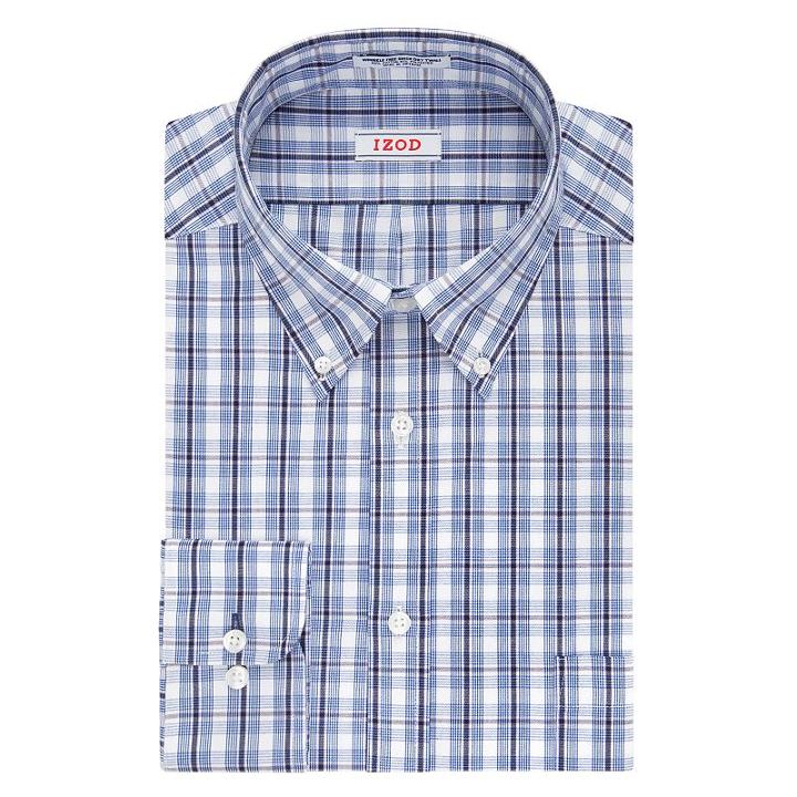 Men's Izod Solid Twill Regular-fit Button-down Collar Dress Shirt, Size: 15.5-32/33, Purple Oth