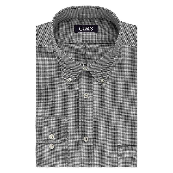 Big & Tall Chaps Classic-fit Wrinkle-free Dress Shirt, Men's, Size: 19 32/3b, Black