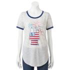 Juniors' Peanuts Snoopy Patriotic Graphic Tee, Girl's, Size: Medium, White Oth