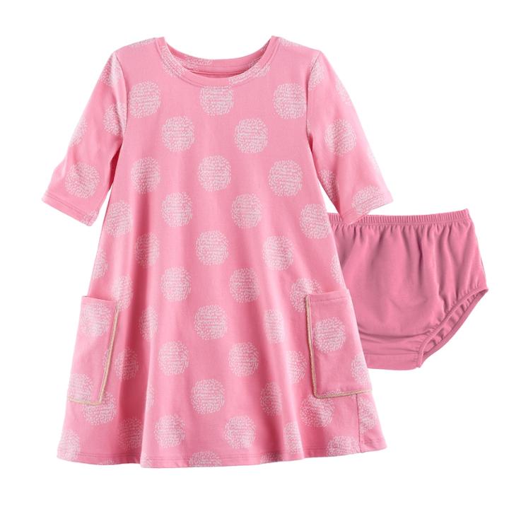 Baby Girl Jumping Beans&reg; Print Swing Dress, Size: 6 Months, Med Pink