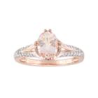 14k Rose Gold Morganite & 1/5 Carat T.w. Diamond Ring, Women's, Size: 6, Pink
