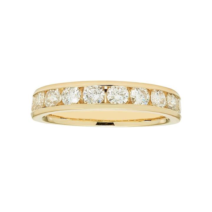 14k Gold 1 Carat T.w. Diamond Anniversary Ring, Women's, Size: 8, White