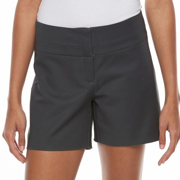 Women's Apt. 9&reg; Modern Fit City Shorts, Size: 8, Dark Grey