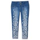Girls 7-16 So&reg; Standout Stretchy Rolled Cuff Ankle Pants, Girl's, Size: 12, Med Blue