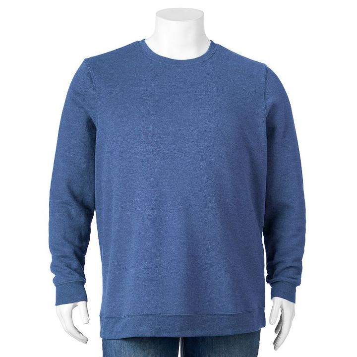 Big & Tall Croft & Barrow&reg; Fleece Crewneck Sweatshirt, Men's, Size: 4xb, Dark Blue