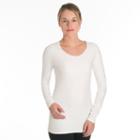 Women's Snow Angel Doeskin Scoopneck Base Layer Top, Size: Regular, White