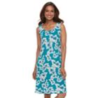 Women's Croft & Barrow&reg; Print Henley Tank Dress, Size: Xs, Dark Blue