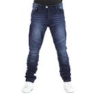 Men's True Luck Bloome Moto Slim-fit Jeans, Size: 38x32, Dark Blue