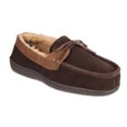 Men's Chaps Wide Width Suede Moccasin Slippers, Size: Large, Brown