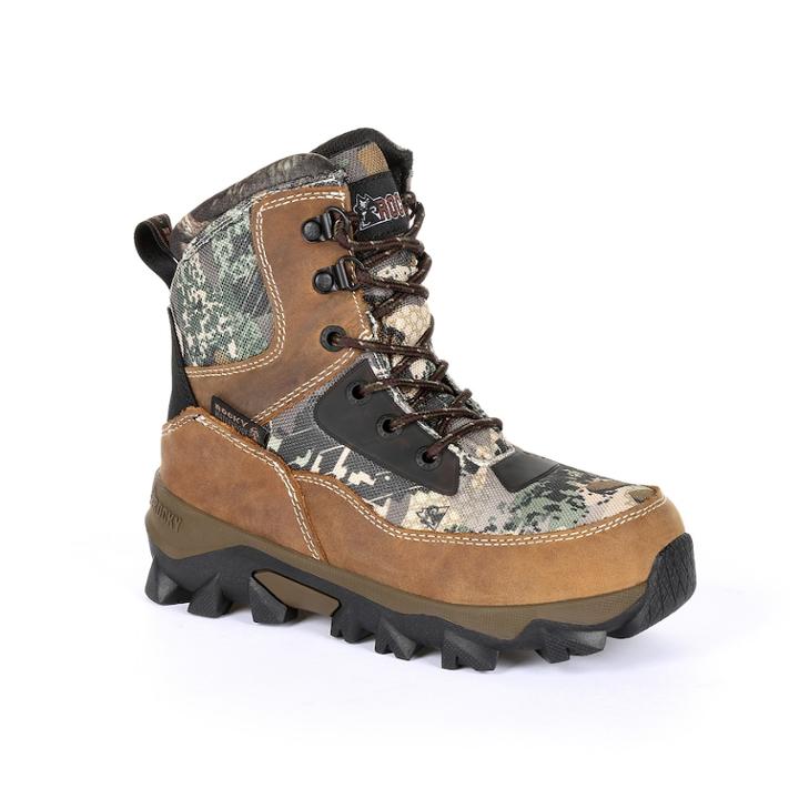 Rocky Claw Kid's Waterproof Outdoor Boots, Size: 6, Beig/green (beig/khaki)
