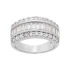 Emotions Sterling Silver Cubic Zirconia Multi Row Ring, Women's, Size: 7, White