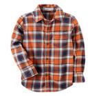 Boys 4-7 Carter's Plaid Button-down Shirt, Size: 6, Orange Plaid