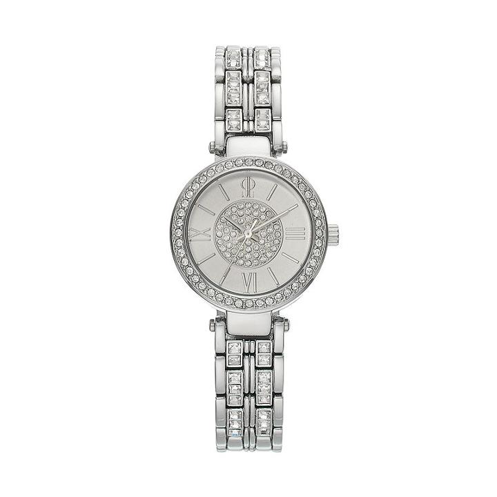 Jennifer Lopez Women's Anna May Crystal Watch, Size: Small, Silver