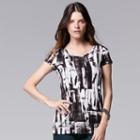 Women's Simply Vera Vera Wang Print Crewneck Tee, Size: Medium, Oxford