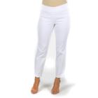 Women's Harve Benard Classic Pull-on Straight-leg Ankle Pants, Size: 8, White Oth