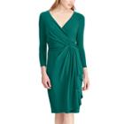 Women's Chaps Jersey Faux Wrap Dress, Size: Large, Green