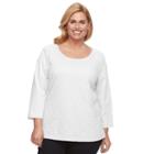 Plus Size Napa Valley Lace-front Scoopneck Tee, Women's, Size: 1xl, Natural