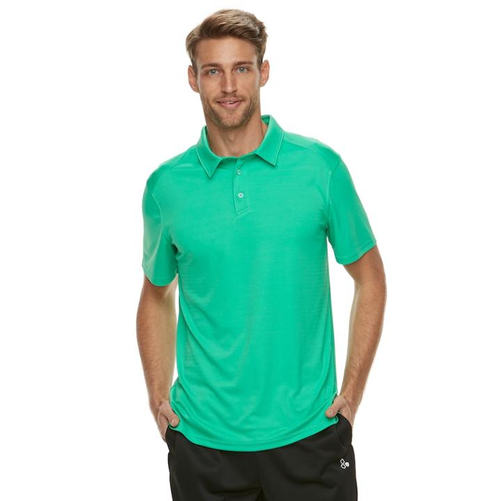 Men's Tek Gear Performance Polo, Size: Medium, Med Green