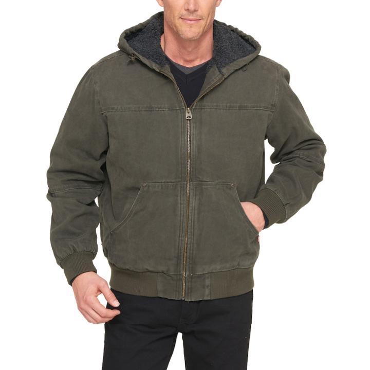 Big & Tall Levi's&reg; Sherpa-lined Workwear Bomber Jacket, Men's, Size: Xxl Tall, Med Green