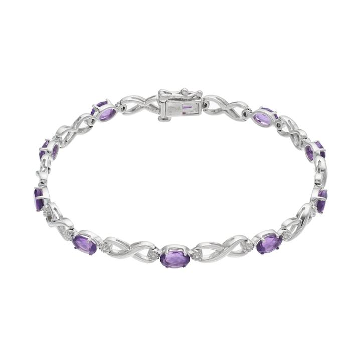 Sterling Silver Amethyst Infinity Bracelet, Women's, Size: 7.5, Purple