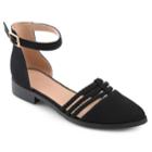 Journee Collection Anistn Women's Ankle Wrap Flats, Size: Medium (12), Black